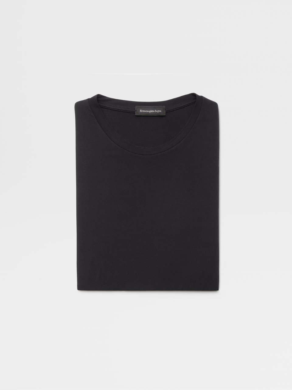 Black Stretch Lyocell Crewneck T-shirt